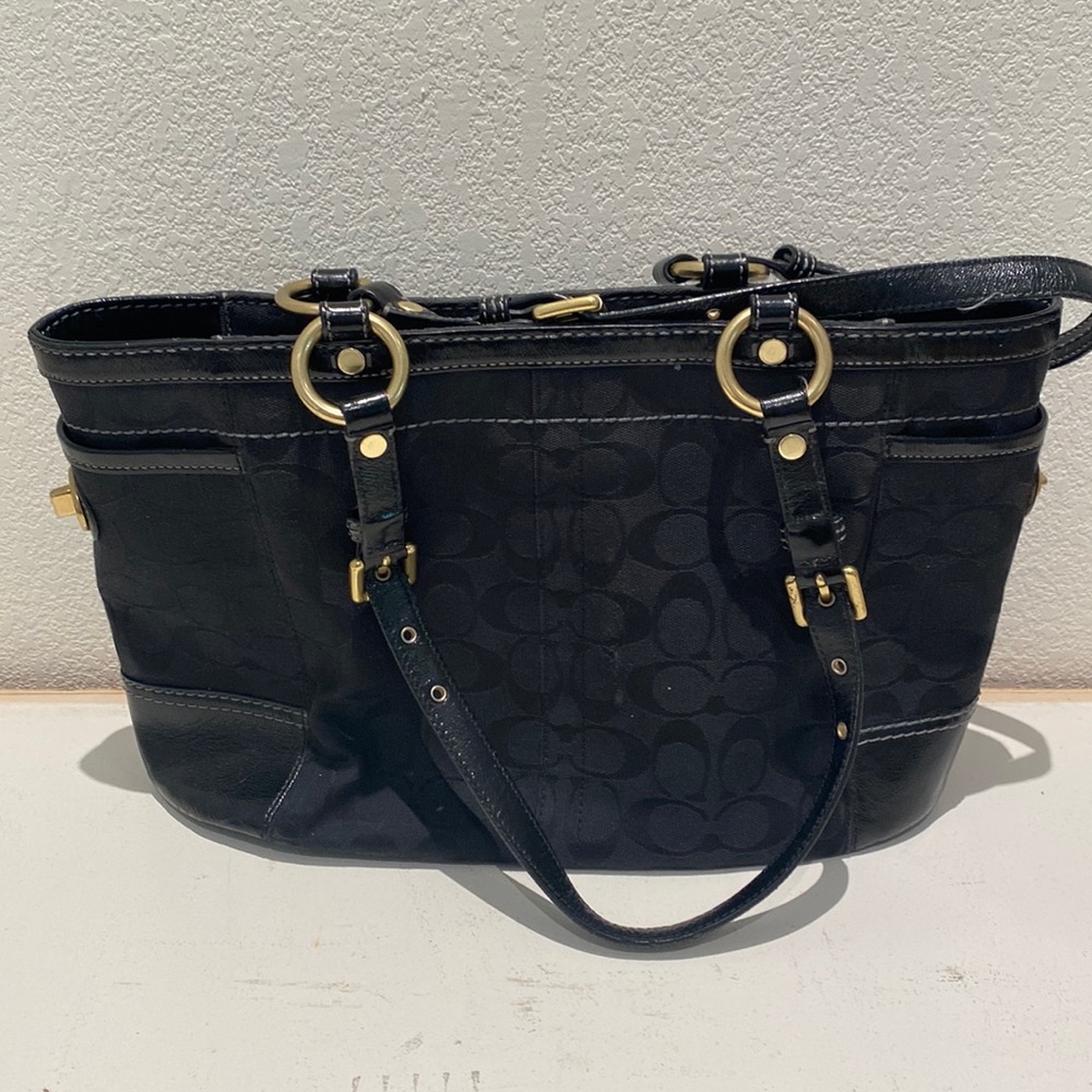 Signature black Coach purse